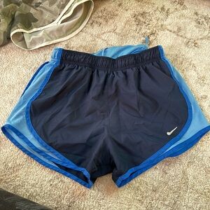 Nike Navy and Light Blue Running Shorts